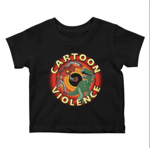 Cartoon Violence Robots and Dinosaurs CD Shirt – buy the shirt at http://bit.ly/robodinoshirt